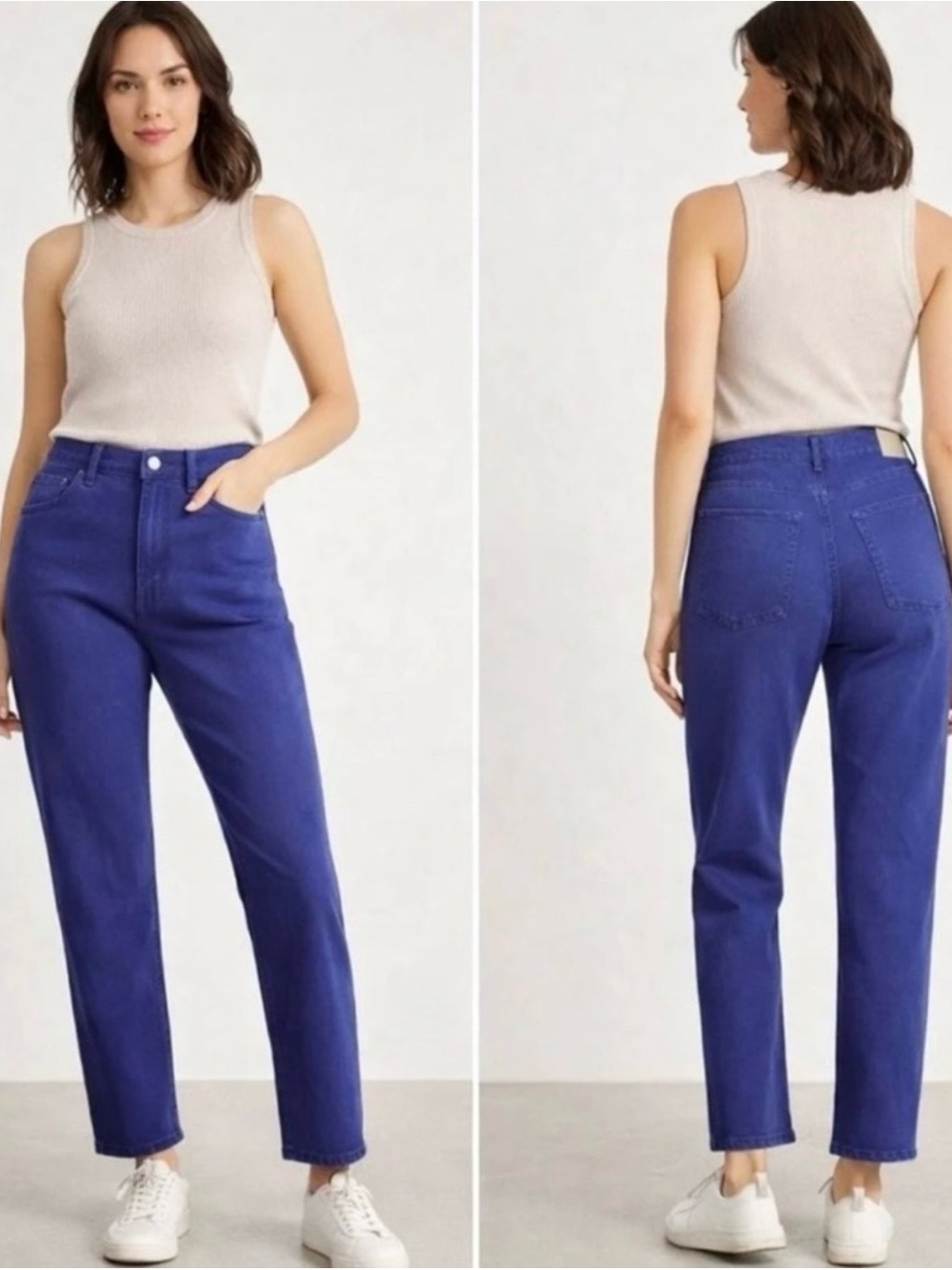 Everlane Way High Jeans in Cobalt Blue